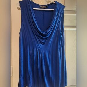 XL Blue Scoop neck sleeveless blouse